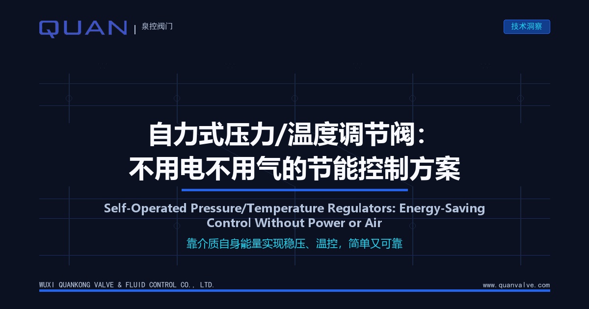 Self-Operated Pressure/Temperature Regulators: Energy-Saving Control Without Power or Air